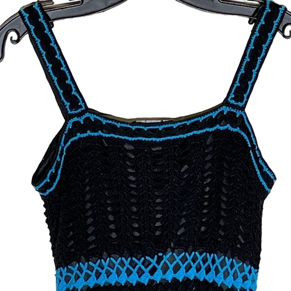 Inc International Concepts Crocheted Y2K Tank Top Lined Cotton Medium - Picture 5 of 9
